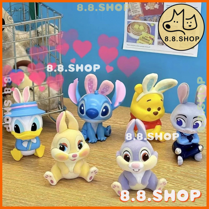 ✨8.8 ร้าน✨[ยกกล่อง 6 ชิ้น] ของแท้ MINISO Disney Where is Bunny Theme Figure Figure Mystery Box✨