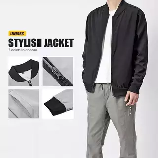 CODTwoStar simple bomber jacket. For men and women, high quality, motorcycle style coat, round neck, good size.