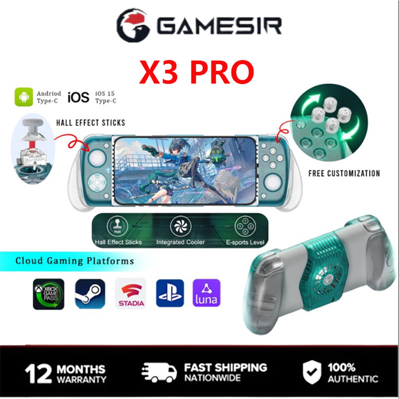 Gamesir X3 Pro คอนโทรลเลอร์สําหรับเล่นเกมมือถือ Android Phone Gamepad iPhone 15 สมาร์ทโฟนประเภท C Ha