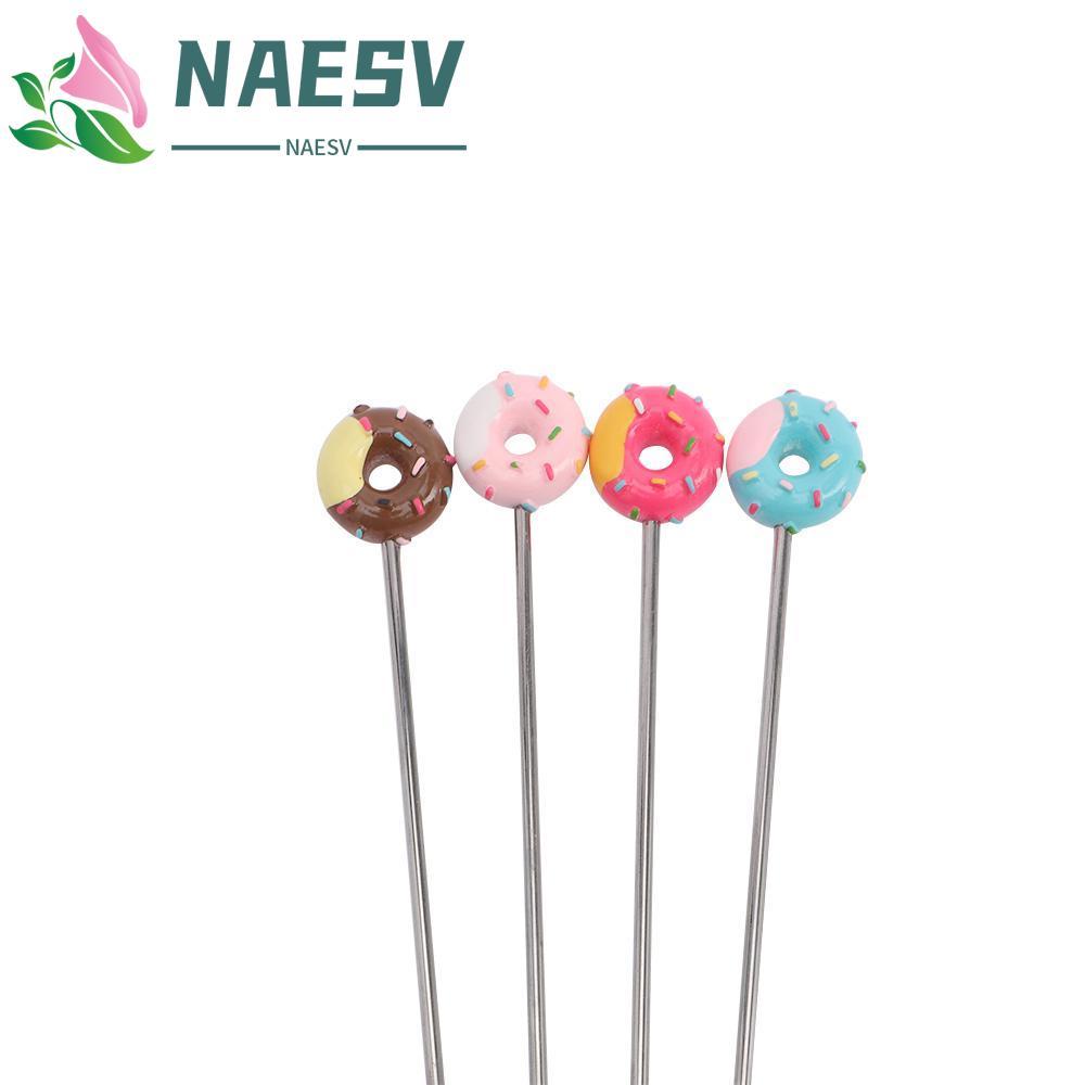 NAESV Stirring Stick Kitchen Party Donut Shape Cute Agitator Drink Mixer