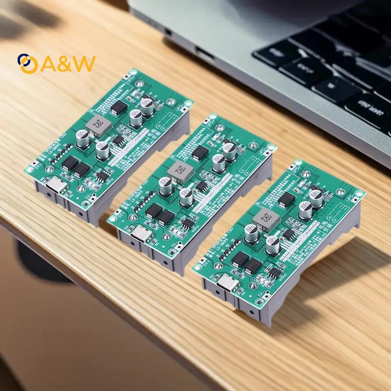 A&W 3A High-Power UPS 18650 Boost ชาร์จ 5V/12V การชาร์จพร้อมกันและโมดูลจ่ายไฟ