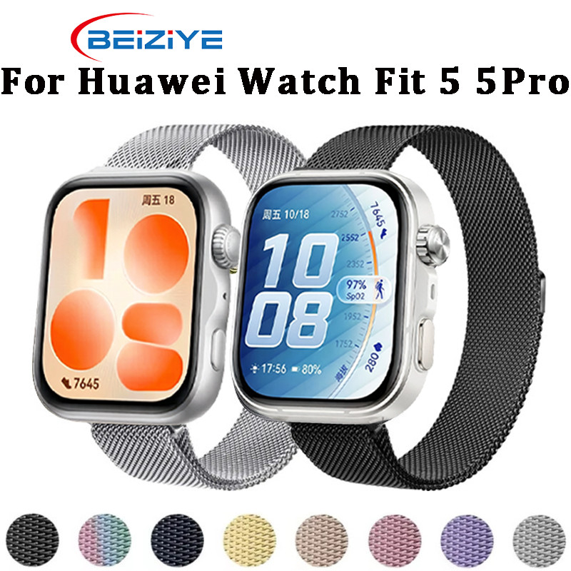 สแตนเลสสําหรับ Huawei Watch Fit 5 สายนาฬิกาเข็มขัดสร้อยข้อมือสําหรับ Huawei Watch Fit 5 Pro Smartwatch Band