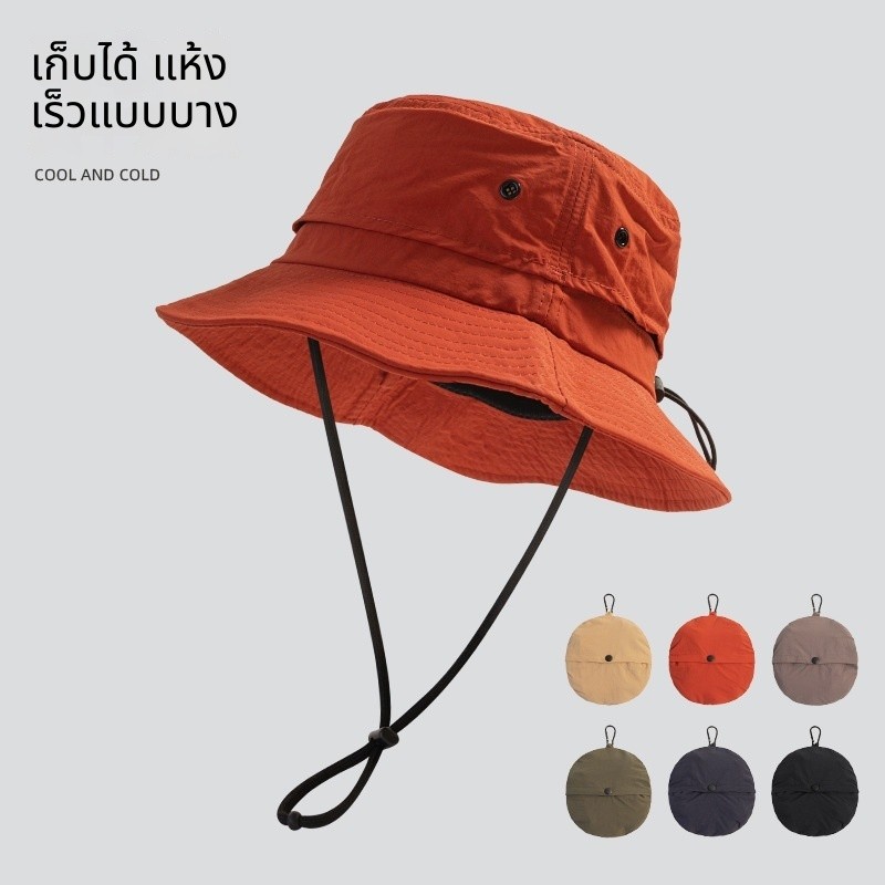 หมวกบักเก็ตฤดูร้อนกลางแจ้งดวงอาทิตย์หมวกพับกันน้ําเดินป่าหมวก