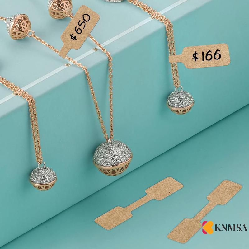 KNMSA] 500PCs/Roll Price Stiers Jewelry Price Tags Self Adhesive White nk Stier Kraft Paper Ring Nel