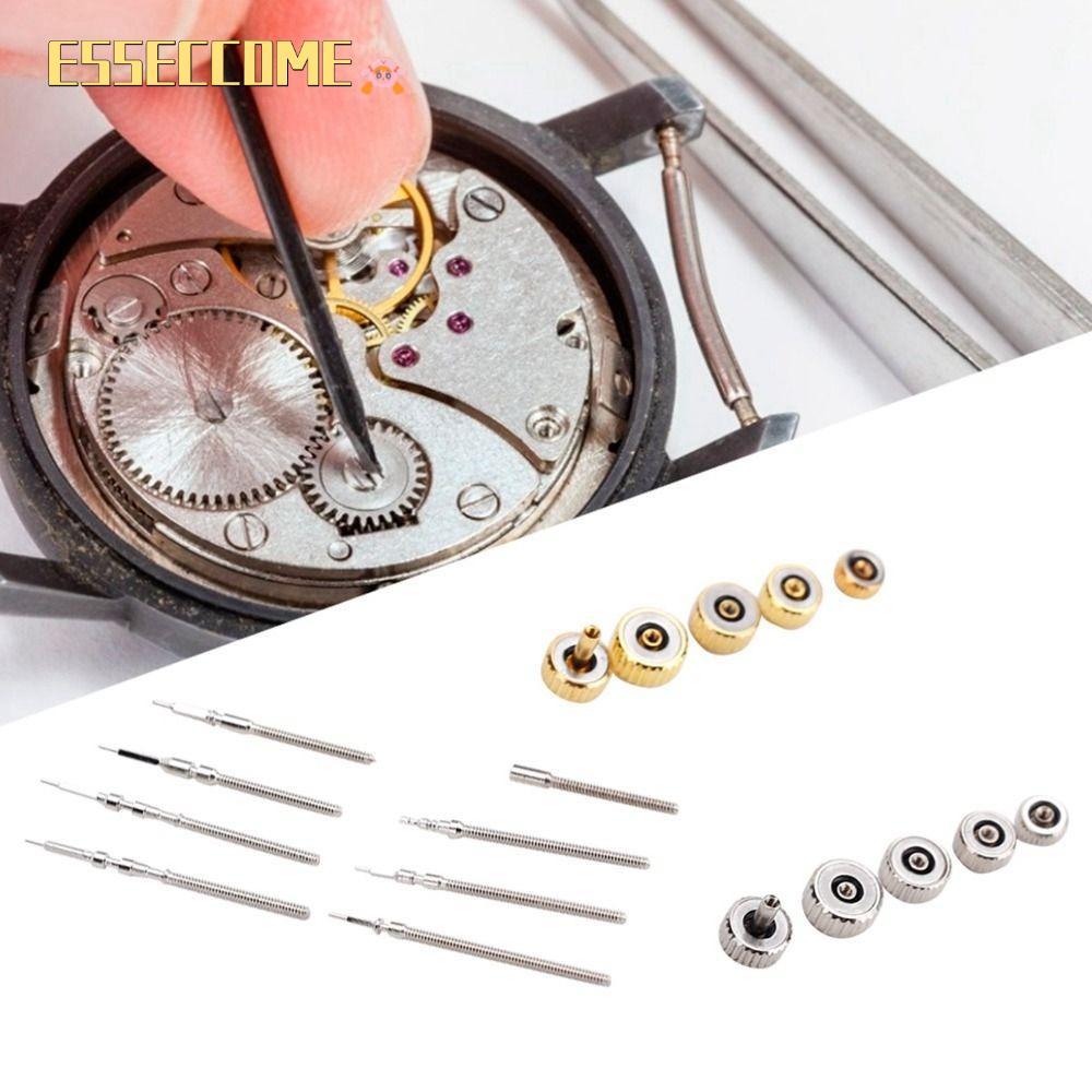 มงกุฎนาฬิกา ESSECCOME, ชุดบาร์สปริงคละชุดนาฬิกาซ่อมเครื่องมือ, กล่องเก็บของ Divers Watch Stem Extend