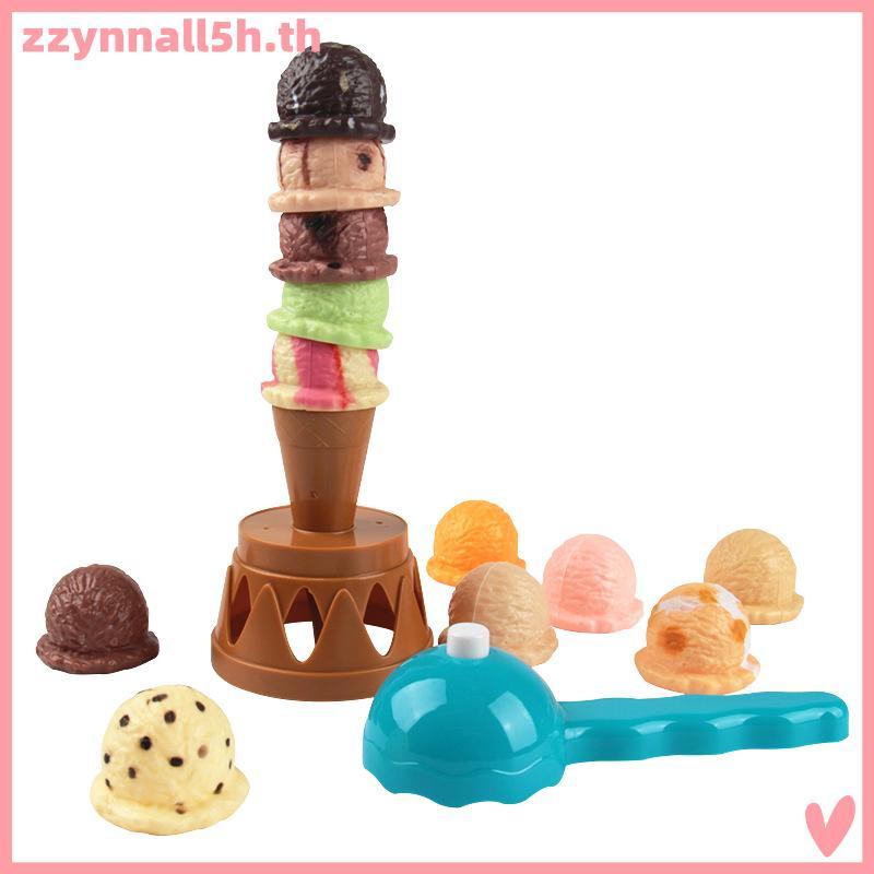 Zzynnall5h ของเล่นเพื่อการศึกษาสําหรับของขวัญเด็กเด็กจําลองอาหารห้องครัว Props ไอศกรีม Sta Up Play เ