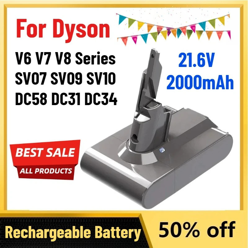 ใหม่ 21.6V 2000mAh แบตเตอรี่สําหรับ Dyson V6 V7 V8 Series SV07 SV09 SV10 DC58 DC31 DC34 Absolute Flu