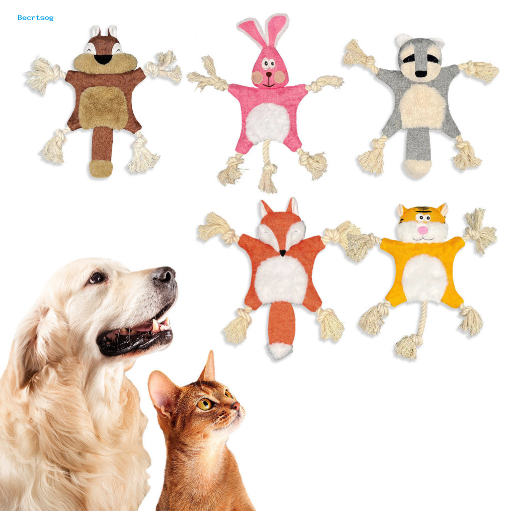 Fox Plush Toy Pet Toy Plush Bite-resistant Plush Dog Chew Toy – การ์ตูนรูปร่าง Squeaky สัตว์เลี้ยงขอ