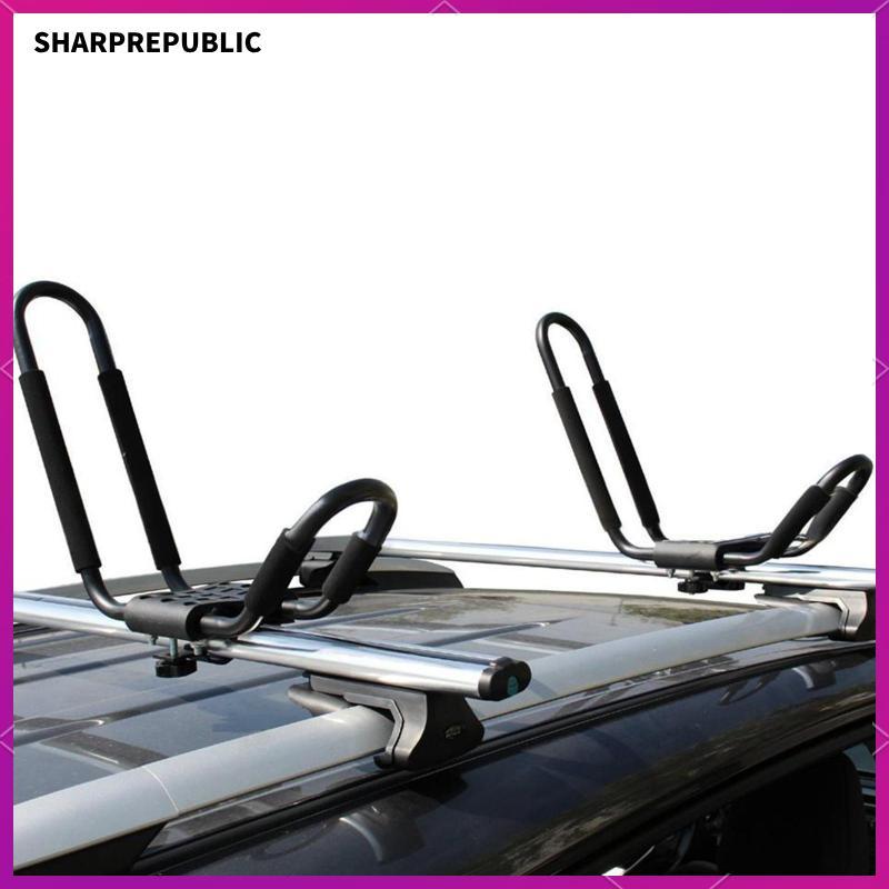 [Sharprepublic] Kayak Roof Rack Iron J Bar Carrier Holder สีดําประสิทธิภาพสูงขนส่งยานพาหนะสําหรับผจญ