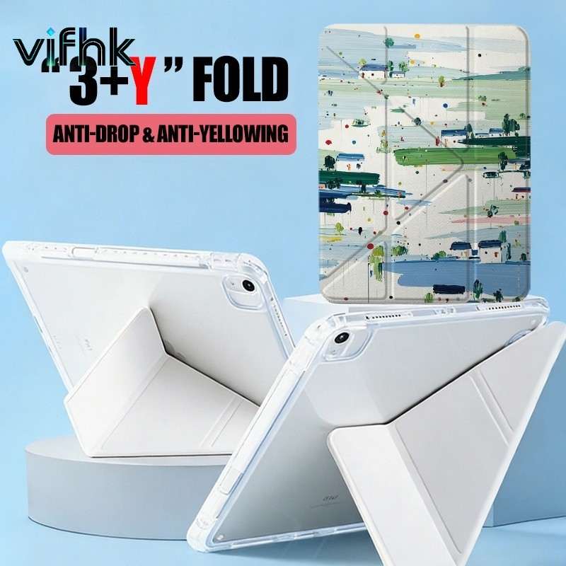 TRI Trifold + Y-Type Design, เคส Infinix TECNO คุณภาพดีที่สุด, สไตล์ภาพวาดสีน้ํามันสดเข้ากันได้กับ I
