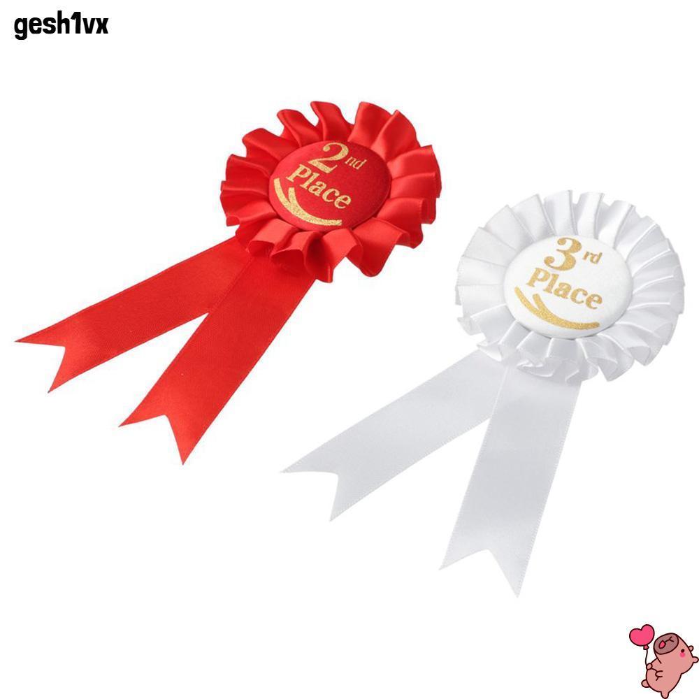 LOLLIPOP Rosette Ribbon, Recognition Ribbons Blue,Red,White Ribbon Award Set, Sports Honorable Ribbo