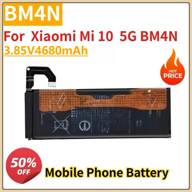 ใหม่ BM4N 3.85V 4680mAh เปลี่ยนแบตเตอรี่โทรศัพท์มือถือสําหรับ Xiaomi Mi 10 5G BM4N คุณภาพสูง