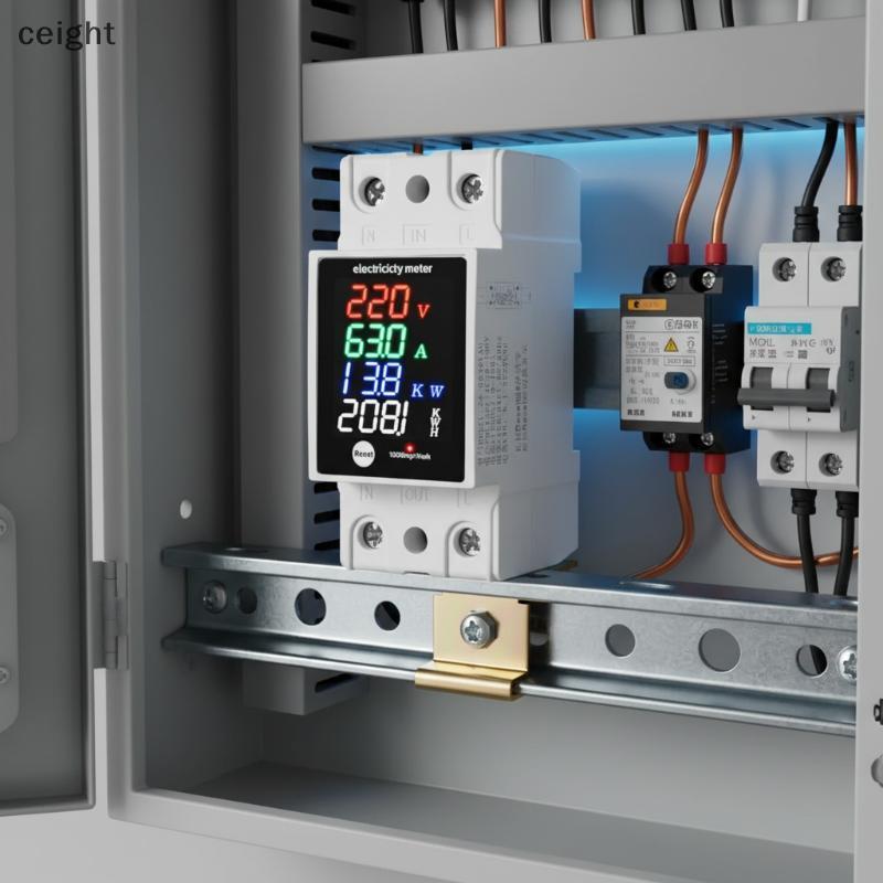 [ceight] ZS-6035VAKW DIN Rail Energy Meter AC30-400V Voltmeter Watt Kwh TH