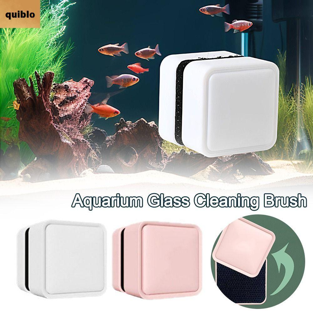 QUIBLO Aquarium Cleaner, Mini Magnetic Aquarium Glass Cleaner Brush, Scratch-proof Square Glass Clea