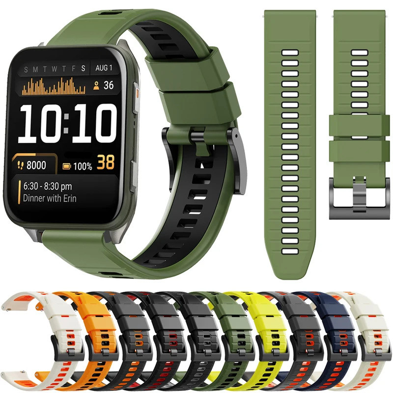 24 มม.สายคล้องคอซิลิโคนสําหรับ Garmin Venu X1, สร้อยข้อมือสําหรับ Ticwatch Pro 5/ 5 Enduro Atlas Ban