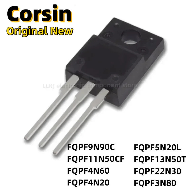 5PCS FQPF9N90C FQPF11N50CF FQPF4N60 FQPF4N20L FQPF13N50T FQPF22N30 FQPF3N80 TO-220F ทรานซิสเตอร์FQPF