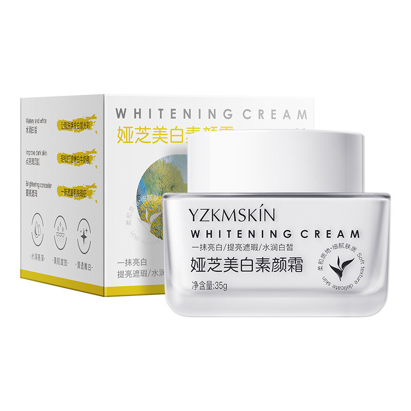 [คลังสินค้าพร้อม] Yazhi Tofu ครีมไวท์เทนนิ่งครีมคอนซีลเลอร์ Brightening Makeup Primer Primer Oil Con