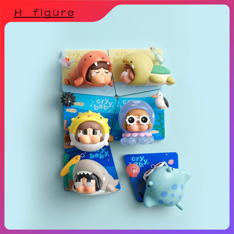 ของแท้ POPMART POPMART CRYBABY Tears in the Sea Series สติ๊กเกอร์ติดตู้เย็น Mystery Box Decorative