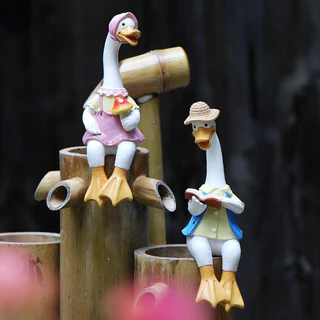 Raining Duck รูปปั้นเป็ดน้อยกางร่ม รูปปั้นเรซิ่นรูปเป็ดน่ารัก เรซิ่นเนื้อแน่น ประติมากรรมเป็ด รูปปั้นเรซิ่นสไตล์โมเดิร์น
