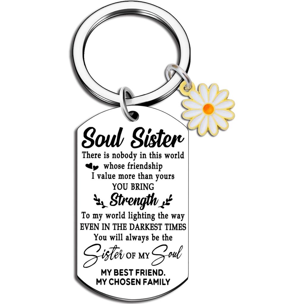 Iacvb Soul Sister ของขวัญสําหรับผู้หญิงพวงกุญแจมิตรภาพของขวัญสําหรับผู้หญิง Bestie สาว Bff Soul Sist