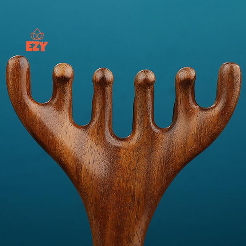 EZY Body Meridian Massageb เรซิ่นกวาง Antlers ฟันกว้างฝังเข็มช่วยการไหลเวียนโลหิต Anti-static ผมเรียบใหม่