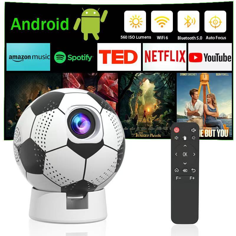 โปรเจคเตอร์,โปรเจคเตอร์ Android 4K Ultra-HD พร้อมโฟกัสอัตโนมัติ,Ideal สําหรับการใช้งานในบ้านและสํานั