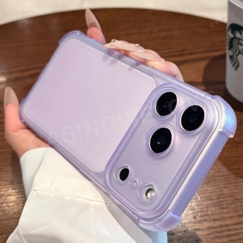 เคสโทรศัพท์สําหรับ iPhone 17 Pro Max 15 14 16 Plus 5G 4G ซิลิโคนอ่อนนุ่มโปร่งใส Matte เคสโทรศัพท์กันกระแทกป้องกันปกหลัง