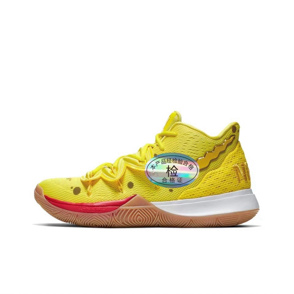 Irving kyrie5 รองเท้าบาสเก็ตบอลผู้ชายผู้หญิง Spongebob Squarepants Multi-Color อุปกรณ์เสริม CJ6951-6