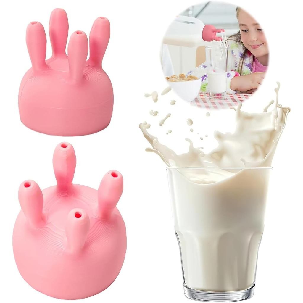 2 ชิ้นวัว udder กล่องนม,ตลกสีชมพูเครื่องรีดนม, Teat Hole Boxed Milk Diver, ฝาขวดป้องกันการรั่วที่มีป