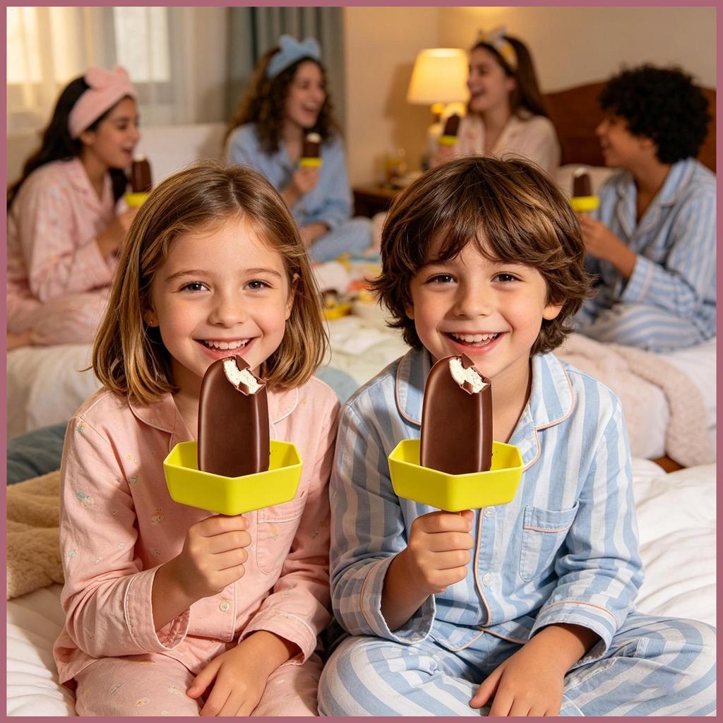 Ice Pop Holders Reusable Drip-Proof เกรดอาหารซิลิโคน Ice Pop Drip Catcher สําหรับ Melting Treats Hom