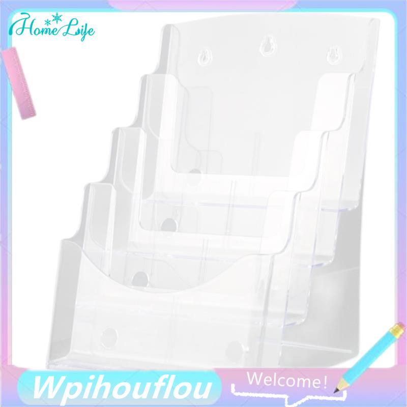 [HoME&life] A5 อะคริลิค Brochure Display Stand Rack Flyer Holder นิตยสาร Organizer