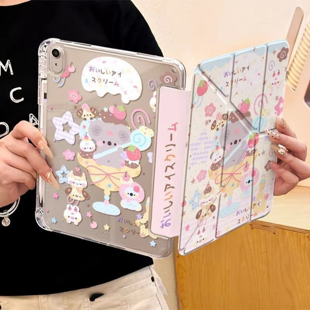 เคสป้องกัน iPad แบบพับได้ 3+Y for Air8 Air7 Gen11 A16 Gen10 Air6 Air4 Air5 10.9 ​​Gen 7/8/9 10.2 Pro11ป้องกันการตกกระแทก