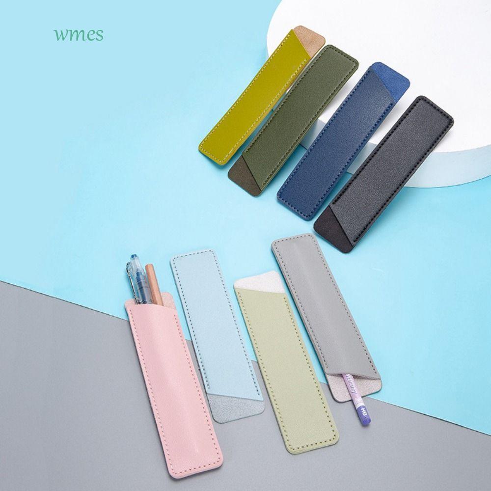 WMES1ZA กระเป๋าหนังปากกา, PU หนัง Handmade ปากกาป้องกัน,กล่องดินสอ Vintage Soft Holder ปากกากระเป๋านักเรียน