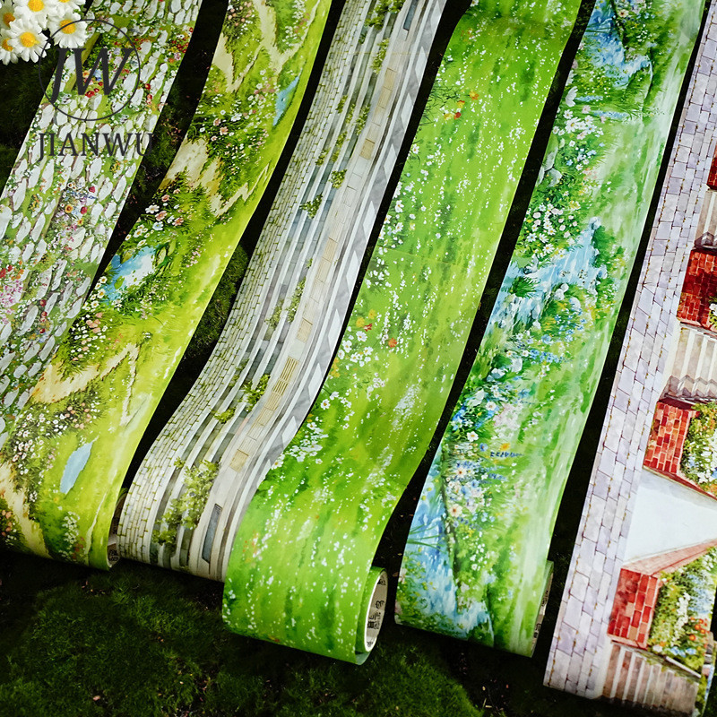 JIANWU Leisure Walk on The Garden Series Vintage Plant ดอกไม้ภูมิทัศน์วัสดุ Collage PET เทป Creative Journal เครื่องเขียน