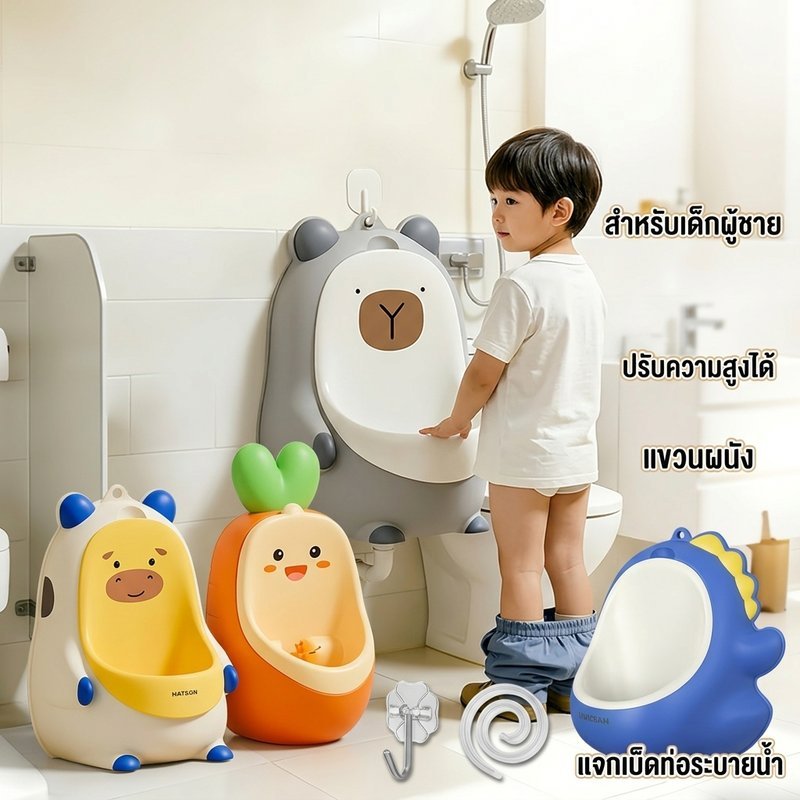 เด็กทารกปัสสาวะหม้อการ์ตูนการฝึกอบรมห้องน้ํา หน้า ติดผนังปรับความสูงป้องกันการรั่วไหลกลิ่น