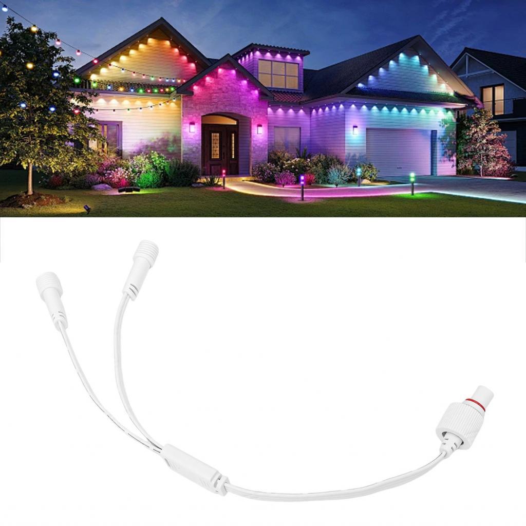 Meily_fun.th 2 ชาย 1 หญิง Y Splitter Fit สำหรับ Govee H705A H705B H705C ถาวรกลางแจ้ง 3 ขาเชื่อมต่อสา