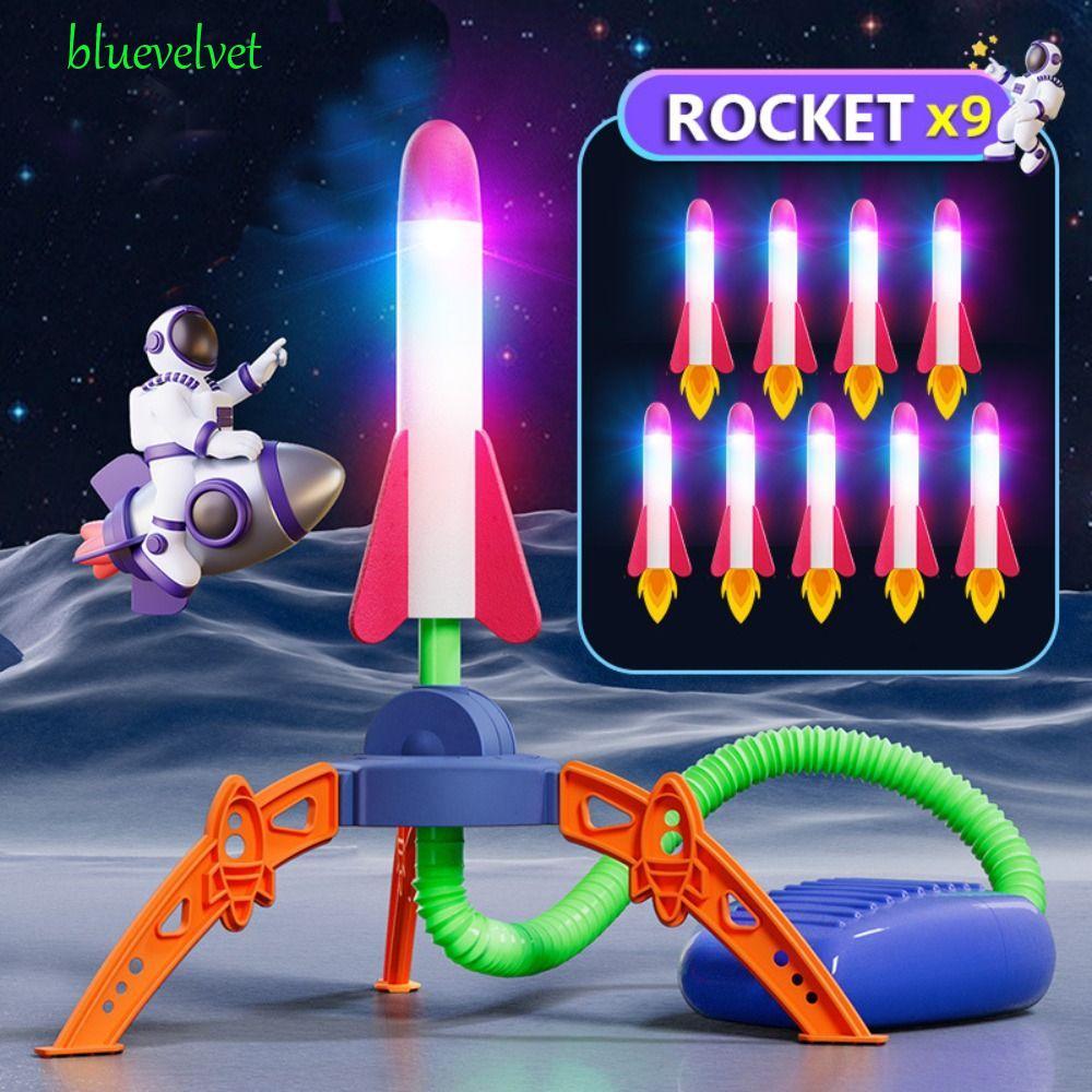 BLUEVELVET Rocket Launcher, โฟมกระโดด Stomp Rocket ของเล่น, กรีฑาสร้างสรรค์ปั๊มเท้ากดกลางแจ้ง