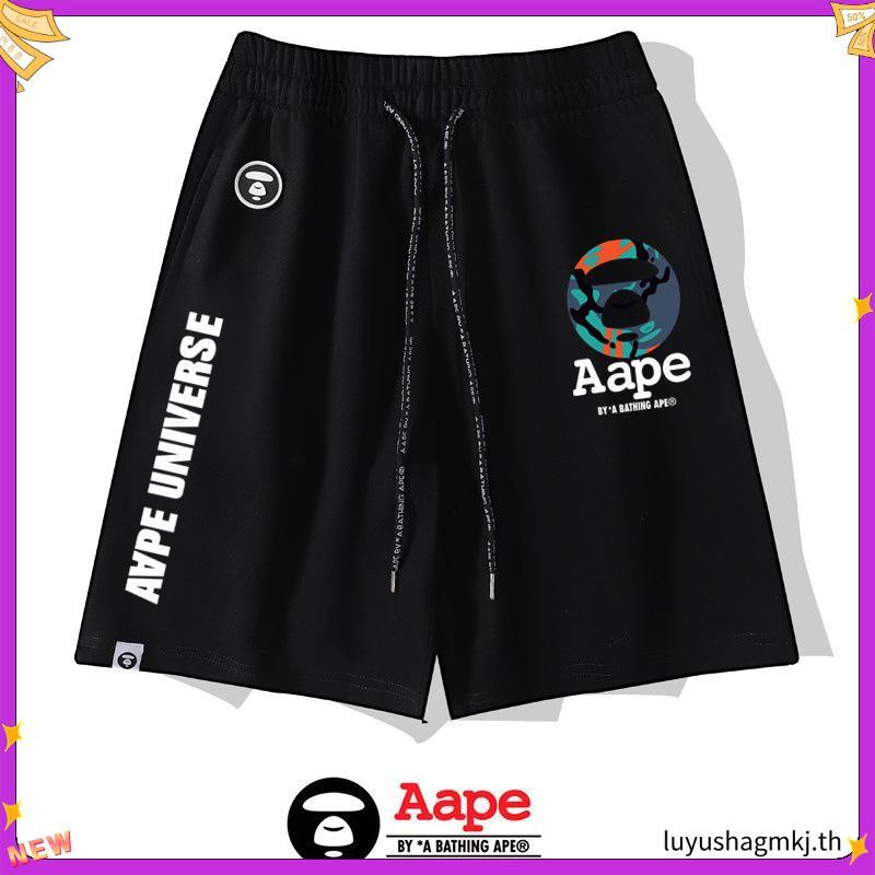 Aape กางเกงลําลอง unisex ผ้าฝ้ายแท้พิมพ์ลายแฟชั่น