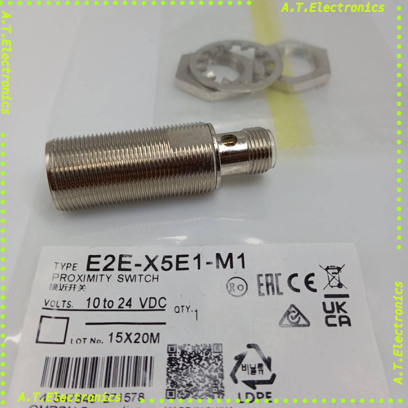 Mnn E2E-X5E1-M1 หัว 18MM  ระยะจับ 5 MM NPN NO แจ็ค 4P ไฟ 12 to 24 VD งานแท้ พร้อมส่งในไทย