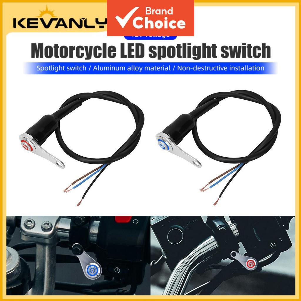 KEVANLY 1 ชิ้น สวิทช์ฮาโล มอเตอร์ไซค์ 3 สาย ปุ่มกด เปิด-ปิด กันน้ํา 12V พร้อมขายึด LED