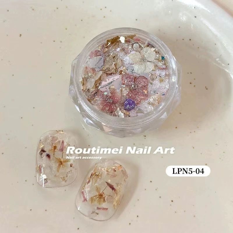 Nails Cloud Brocade Powder Glitter ผสม Linjian Secret Realm Nails Shop Opal Powder Super Flash ดอกไม