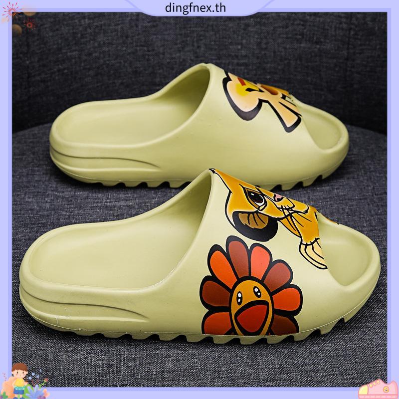 Yeezy รองเท้าแตะลําลองสําหรับเด็กลายการ์ตูนสิงโต Spongebob Seasamestreet Size Eu31-38