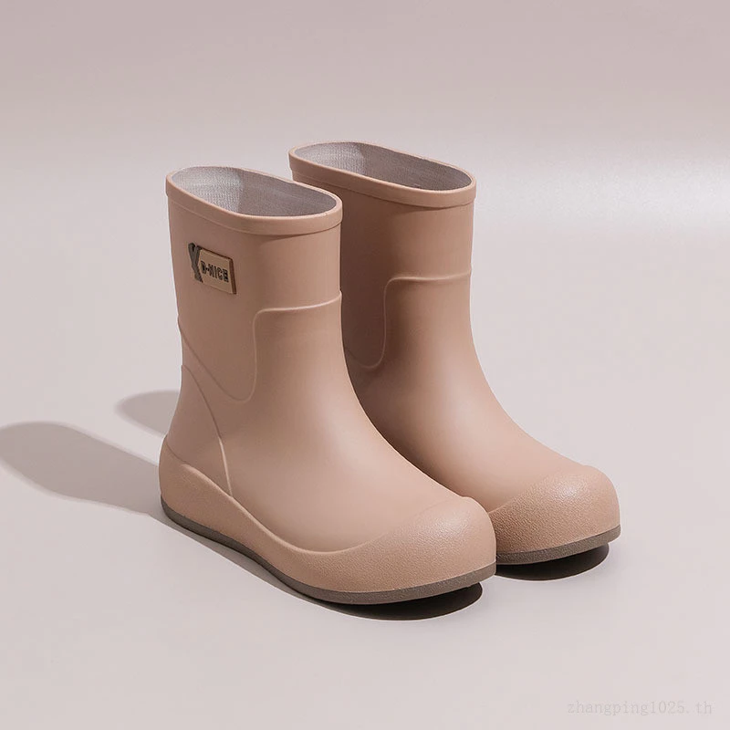 รองเท้าบูทกันฝนยางกันลื่นผู้หญิง สีเบจ thumbnail 8