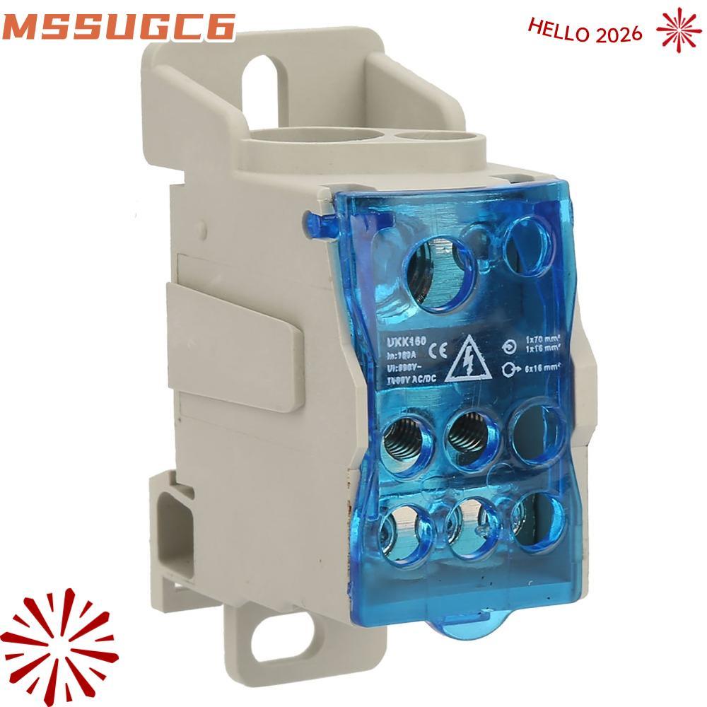 IMSSUG UKK160 DIN Rail Terminal Block Box, 160A 690V กล่องกระจาย, ทนทานติดตั้งง่าย Blue Electric Wir