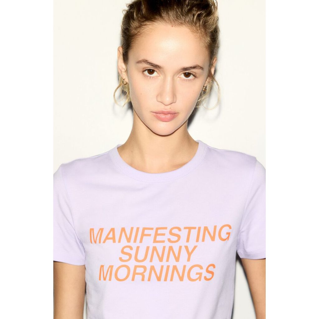 H&M(เอชแอนด์เอ็ม) เสื้อยืดผ้าผสมวิสโคสพิมพ์ลาย ผู้หญิง 1338484_1