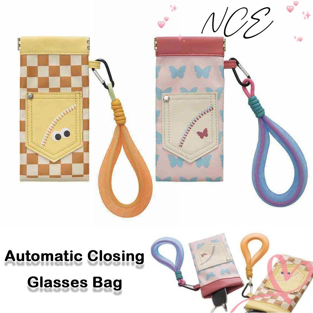 กระเป๋าใส่แว่นตา NCE แบบหนังPU กันน้ำ มีกล่องแว่นกันแดดและเชือกเส้นเล็ก ปิดอัตโนมัติ