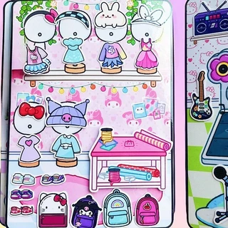 ชุดตัดกระดาษรูปคุโรมิ สาวน้อยเงียบขรึม จากหนังสือสนุกๆ ของเล่นแต่งตัว เกมงานฝีมือ DIY ชุดวัสดุ DIY ที่ใช้ซ้ำได้