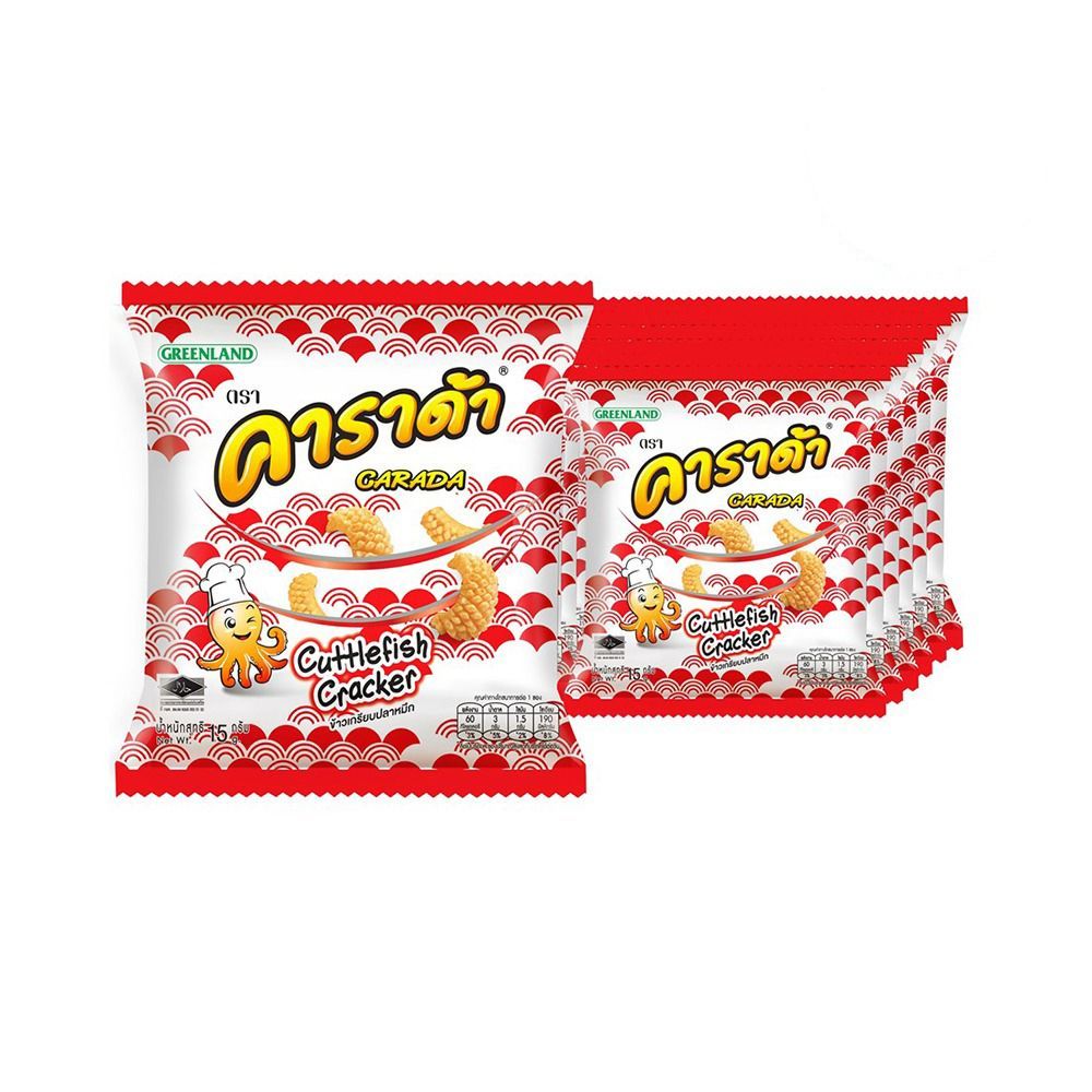 [สินค้าส่งด่วน] คาราด้าข้าวเกรียบรสปลาหมึก 15ก แพ็ค12 CARADA CUTTLEFISH CRACKER 15 G PACK12