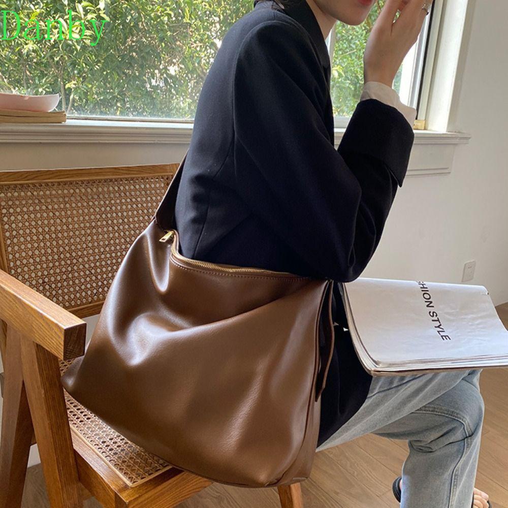DANBY Pillow Crossbody Bag, Large Capacity Pillow Bag PU Dumpling Bag, Fashion Solid Color Shopping 