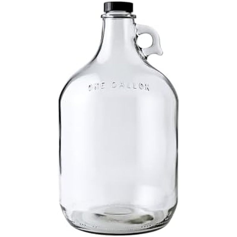 Fastrack 4-Pack 1 Gallon Glass Jug Set (128 oz) w/ Polyseal Caps | Multipurpose 1 Gallon Jug, & Dete
